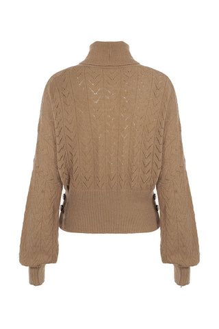 Turtleneck Knit Pattern Sweater