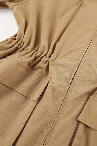 Stylish Two-Tone Zip-Up Coat