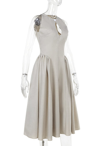 Keyhole Detail Casual Midi Dress