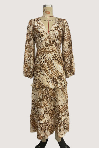 V-Neck Casual Print Dress