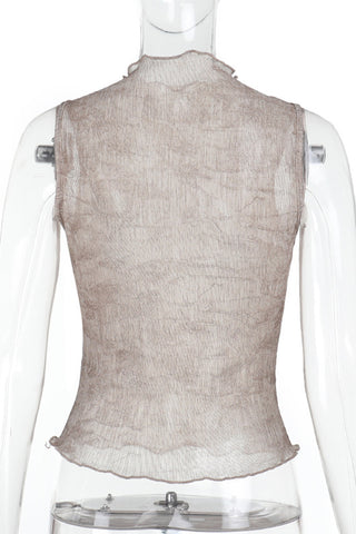 Sleeveless Mock-Neck Tank Top