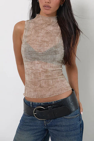 Sleeveless Textured Tank Top