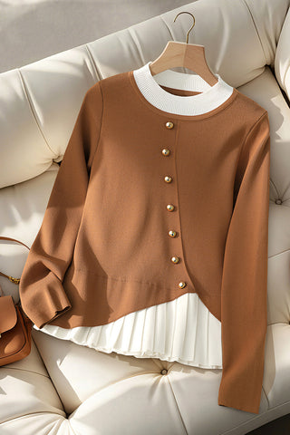 Buttoned Layered Sweater
