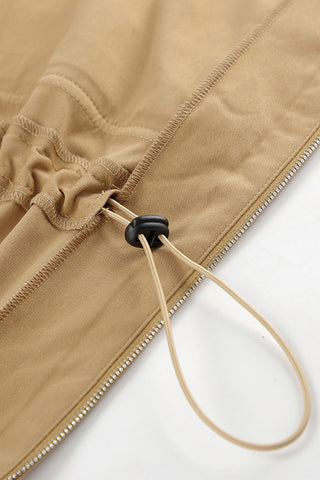 Stylish Two-Tone Zip-Up Coat