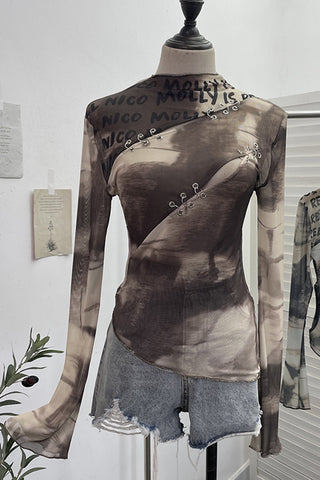 Asymmetrical Hook-Eye Detail Blouse