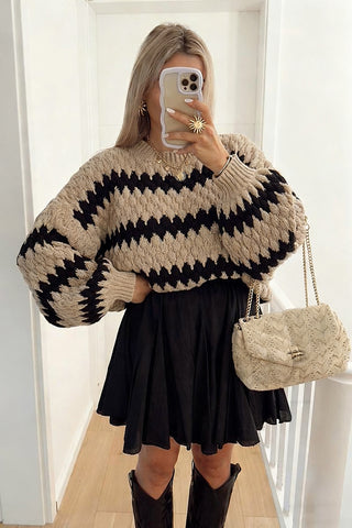 Chevron Patterned Cozy Sweater
