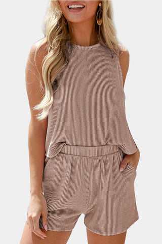 Sleeveless Relaxed Fit Short Set