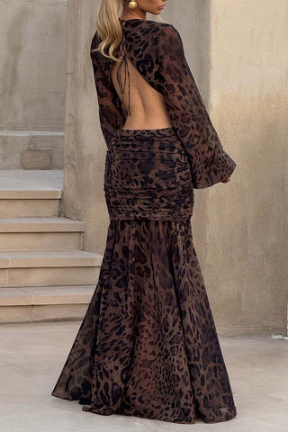Draped Cutout Casual Maxi Dress