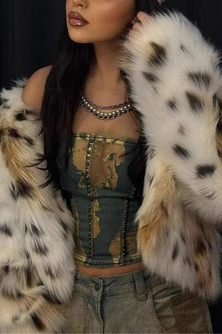 Animal Print Faux Fur Jacket
