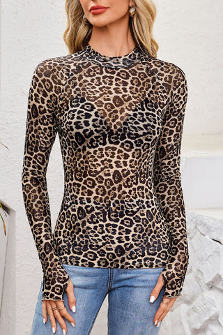 Floral Mesh Long Sleeve Top