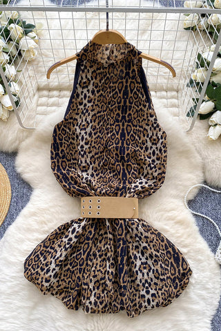 Leopard Belted Tank Top