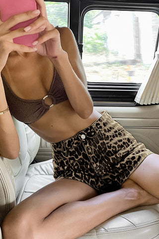 Leopard Print Casual Shorts