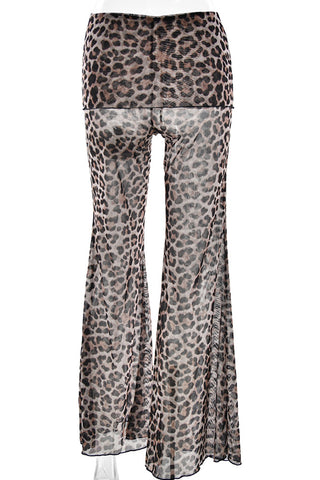 Flared Polka Dot Casual Pants