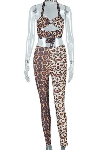 Leopard Print Pants Set