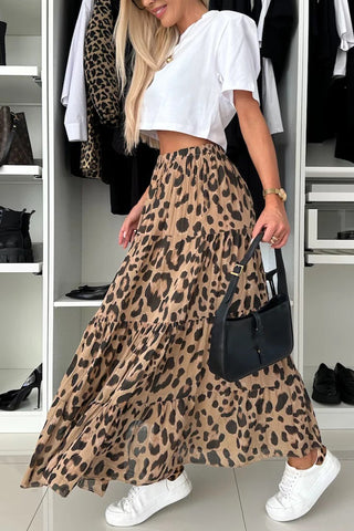 Leopard Print Maxi Skirt