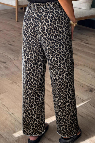 Leopard Print Straight Jeans