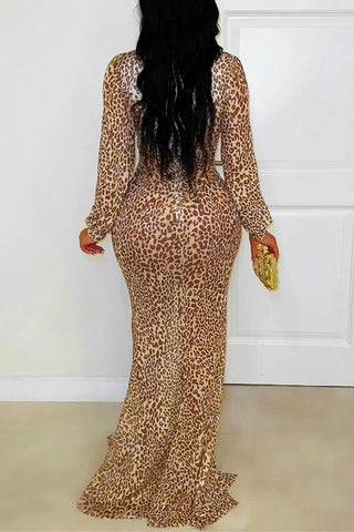 Plunge-Front Wrap Maxi Dress