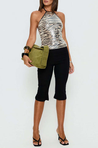 Sequined Halter Neck Tank