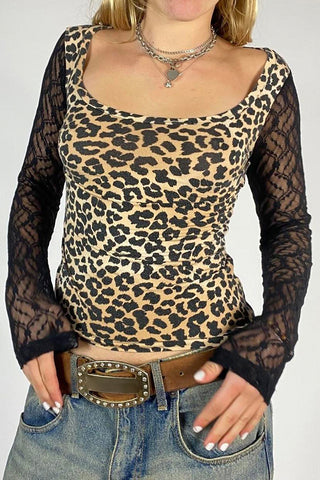Leopard Print Long Sleeve Top