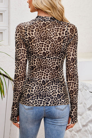 Floral Mesh Long Sleeve Top