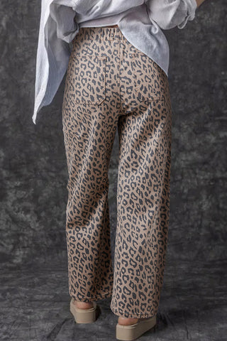Animal Print Straight-Leg Jeans