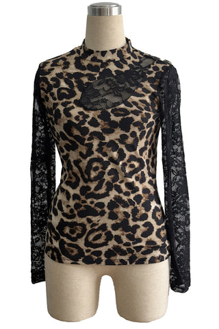 Lace Sleeve Sheer Top