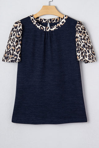 Animal Print Sleeve T-Shirt