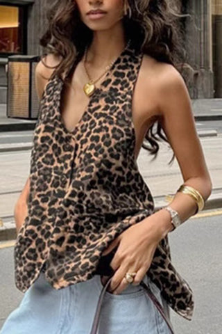 V-Neck Leopard Print Camisole