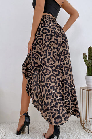 High-Low Leopard Skirt