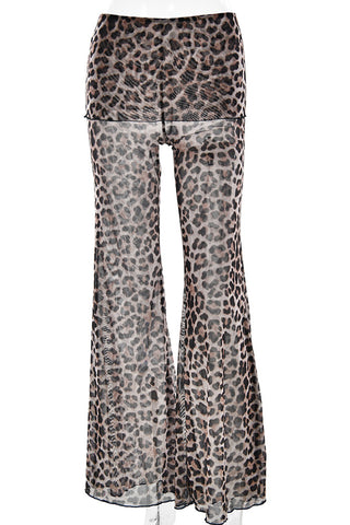 Flared Polka Dot Casual Pants