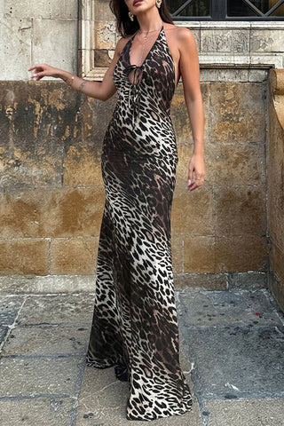 Halter Animal Print Dress