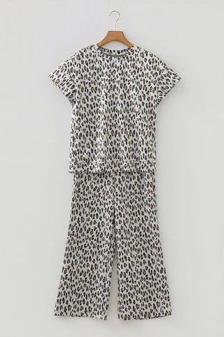 Animal Print Two-Piece Pants Set