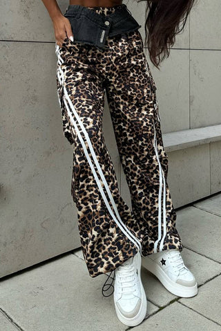 Trendy Leopard Print Casual Pants