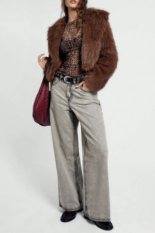 Leopard Print Long Sleeve Blouse