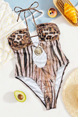 Trendy Animal Print One-Piece Swimsuit