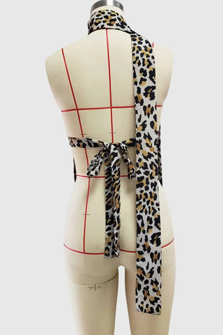 Polka Dot Halter Tank with Scarf Detail