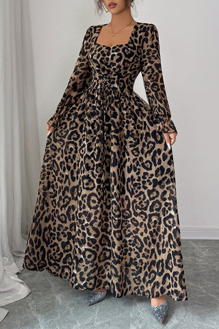 Elegant Animal Print Maxi Dress
