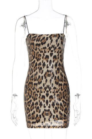 Strappy Animal Print Mini Dress