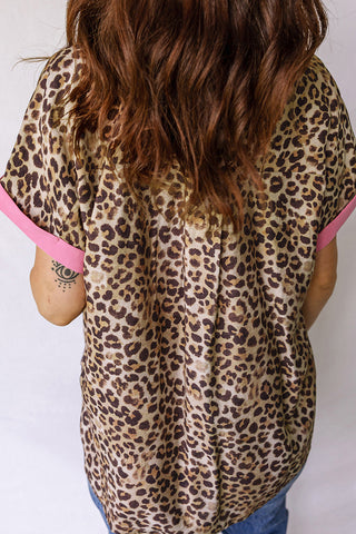 Patterned Button-Down Blouse