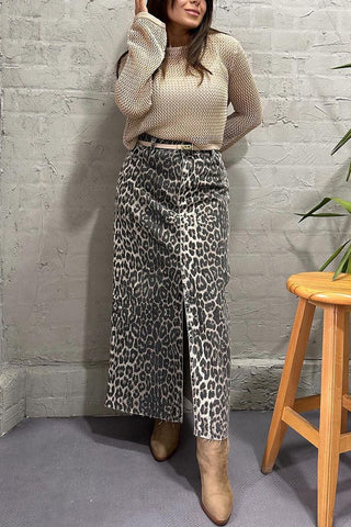 Leopard Print Maxi Skirt