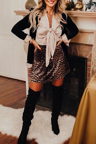 Leopard Tiered Mini Skirt