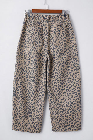 Leopard Print Straight-Leg Jeans