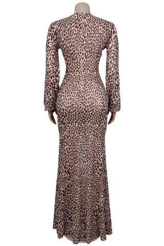 Plunge-Front Wrap Maxi Dress