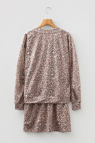 Leopard Print Skirt Set