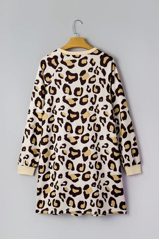 Leopard Long Sleeve T Shirt Dress