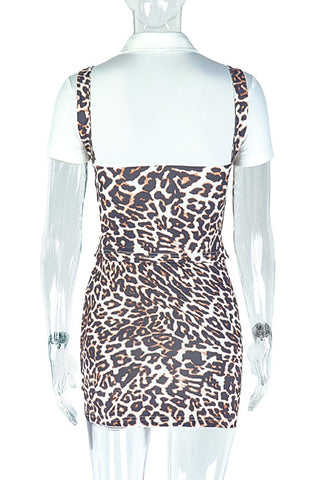 Chic Animal Print Skirt Set