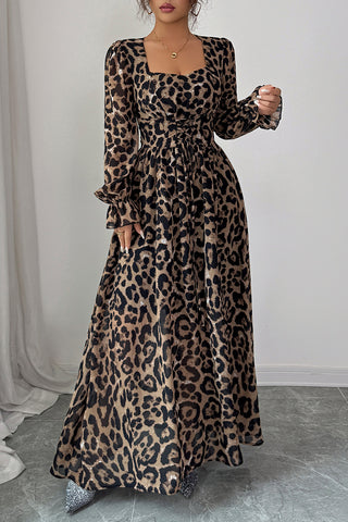 Elegant Animal Print Maxi Dress
