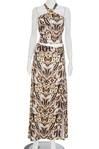 Halter Neck Skirt Set