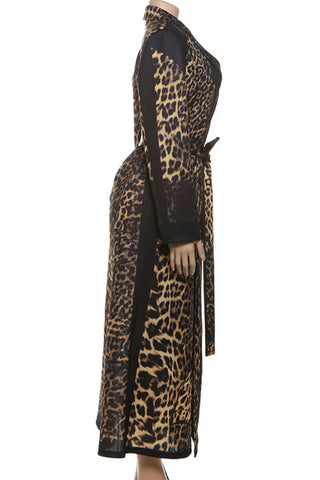 Animal Print Wrap Jacket