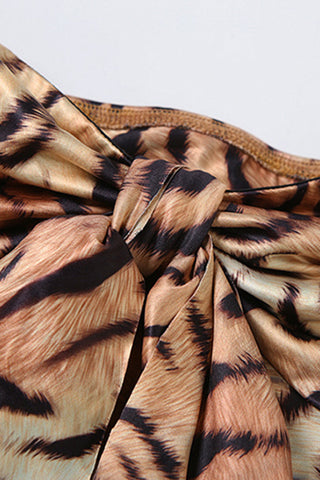 Strapless Bow Animal Print Top